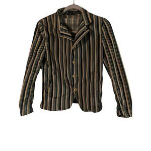 45RPM Striped Button Down Blazer  Size 1 Secretary Office Siren Coastal